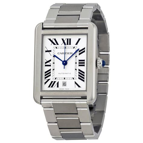 cartier tank stainless steel|stainless steel cartier tank man.